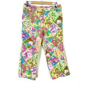 Cotton Connection Tropical Vacation Colorful Capri Pants Cotton Womens 14